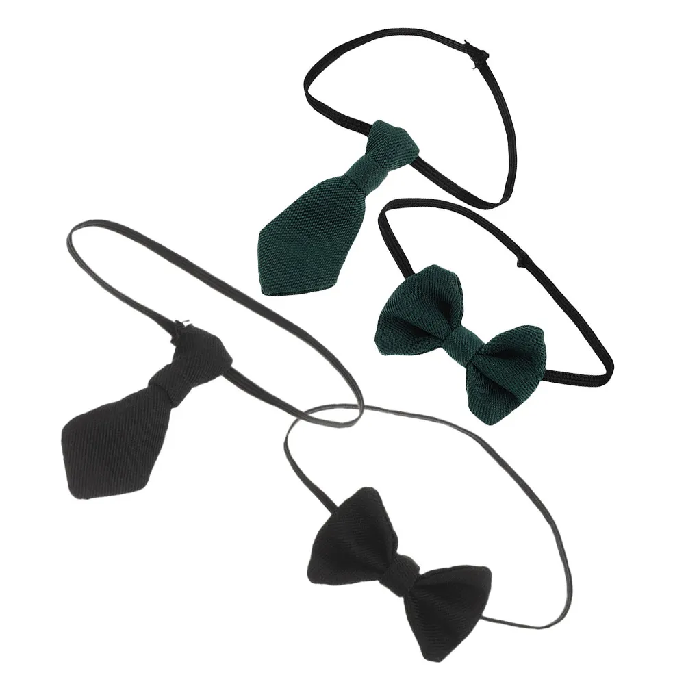 

4Pcs Mini Bowknot Neckties for Cotton Stylish Miniature Dress Up Accessories Soft Cotton Craft Detail Dollhouse Outfit