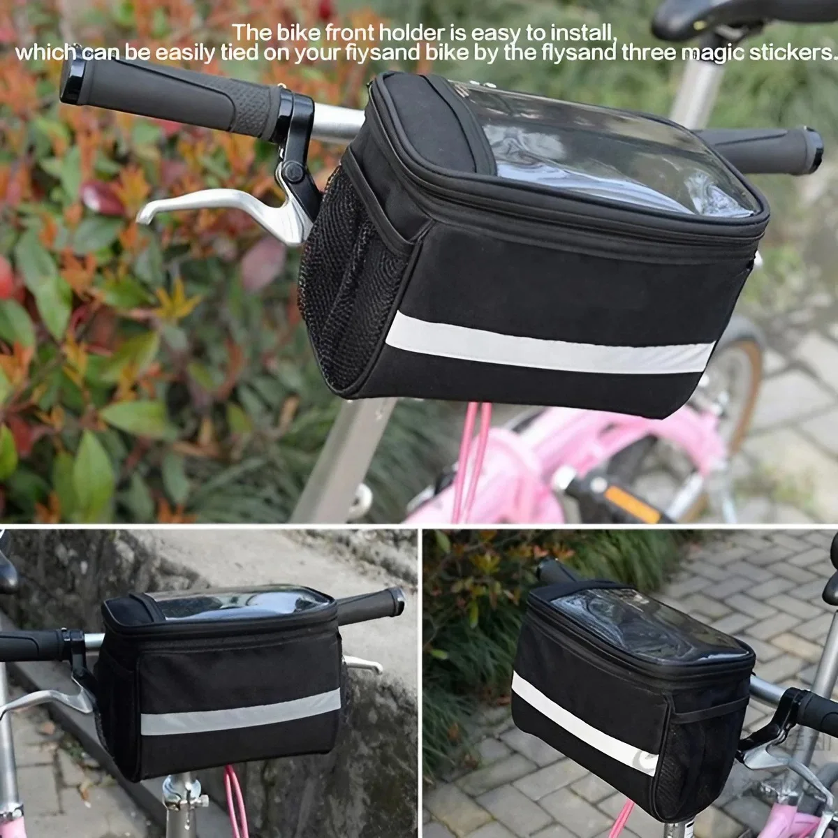 Waterproof Folding Large Capacity Mountain Bike Front Handle Bag Bicycle Leading Bag Cycling Accessory