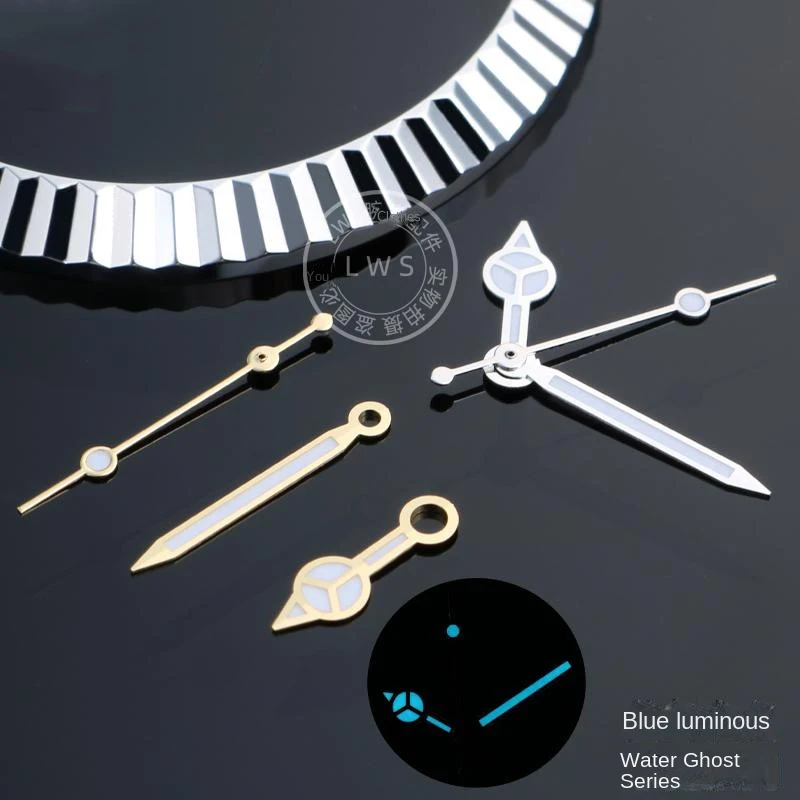 NH35 NH36 Movement Modified Watch Hands Green Blue Luminous For Rolex Water Ghost Datejust Silver Gold Rose Hands Second Hand