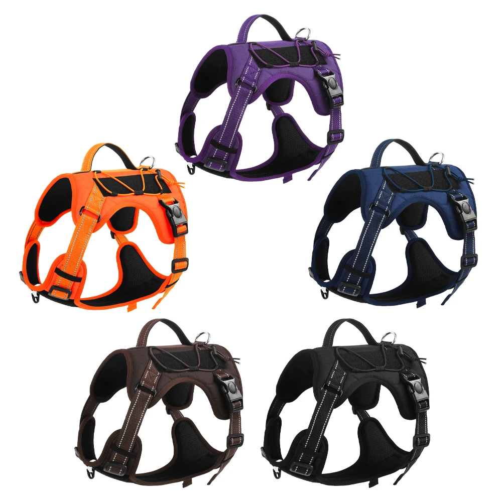 Pet Chest and Back Strap Explosion-proof Chest and Back Tactical Dog Chest and Back Strap Vest Reflective Dog Leash