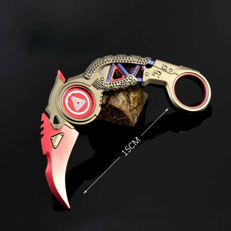 15 cm Apex Raptor Karambit Coltello Modello in metallo Periferiche di gioco Formazione Coltelli da esterno Giocattolo Ornamenti di sicurezza per il regalo di Natale