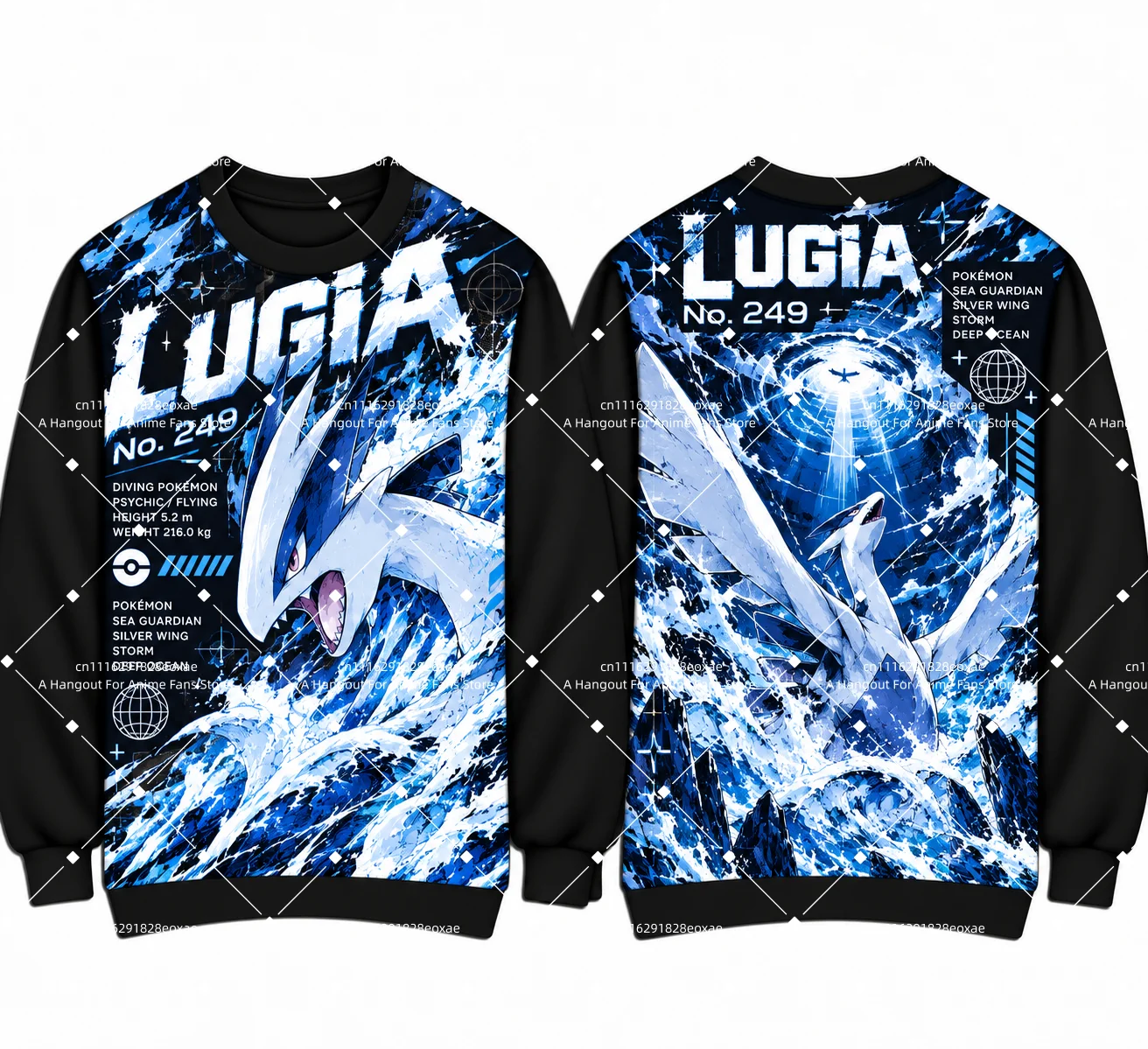 2026 Hot Pokémon God Style Crew Neck Long Sleeve Sweatshirt No Hood Family Matching Outfit Parent Kid Tops