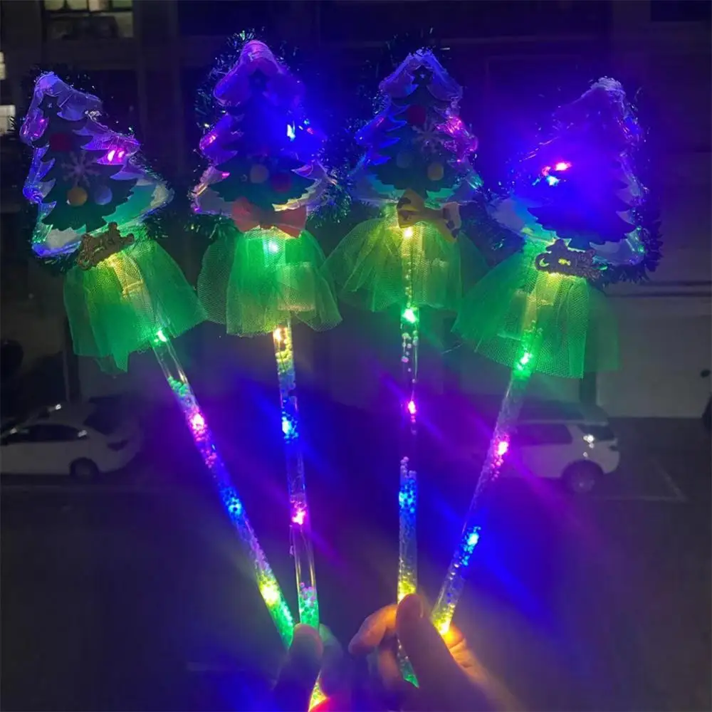 Christmas Luminous Toys 34cm Interactive Toys With Led Lights Plastic Christmas Decoration Christmas Tree Luminous Stick Durable