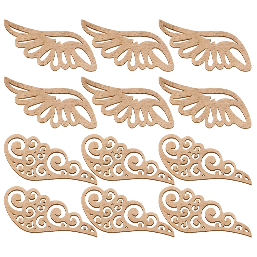 

40pcs Cutouts Angel Wings Craft Material Natural Wood Chips Safe Kids Unfinished Wood Wings Educational Wooden Craft Toy