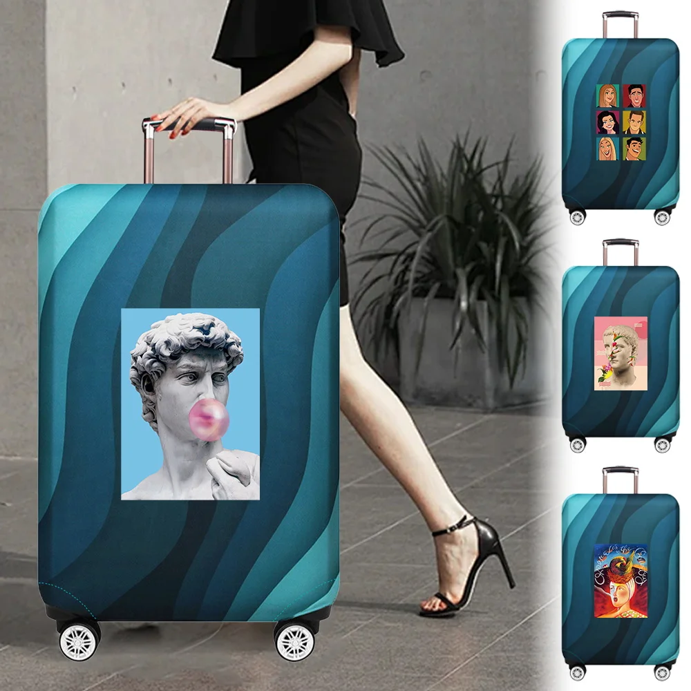 Travel Thick Elastic Luggage Cover Suitcase Protective Covers Baggage Case Cove for 18-28 Inch Suitcases Print Funny Series