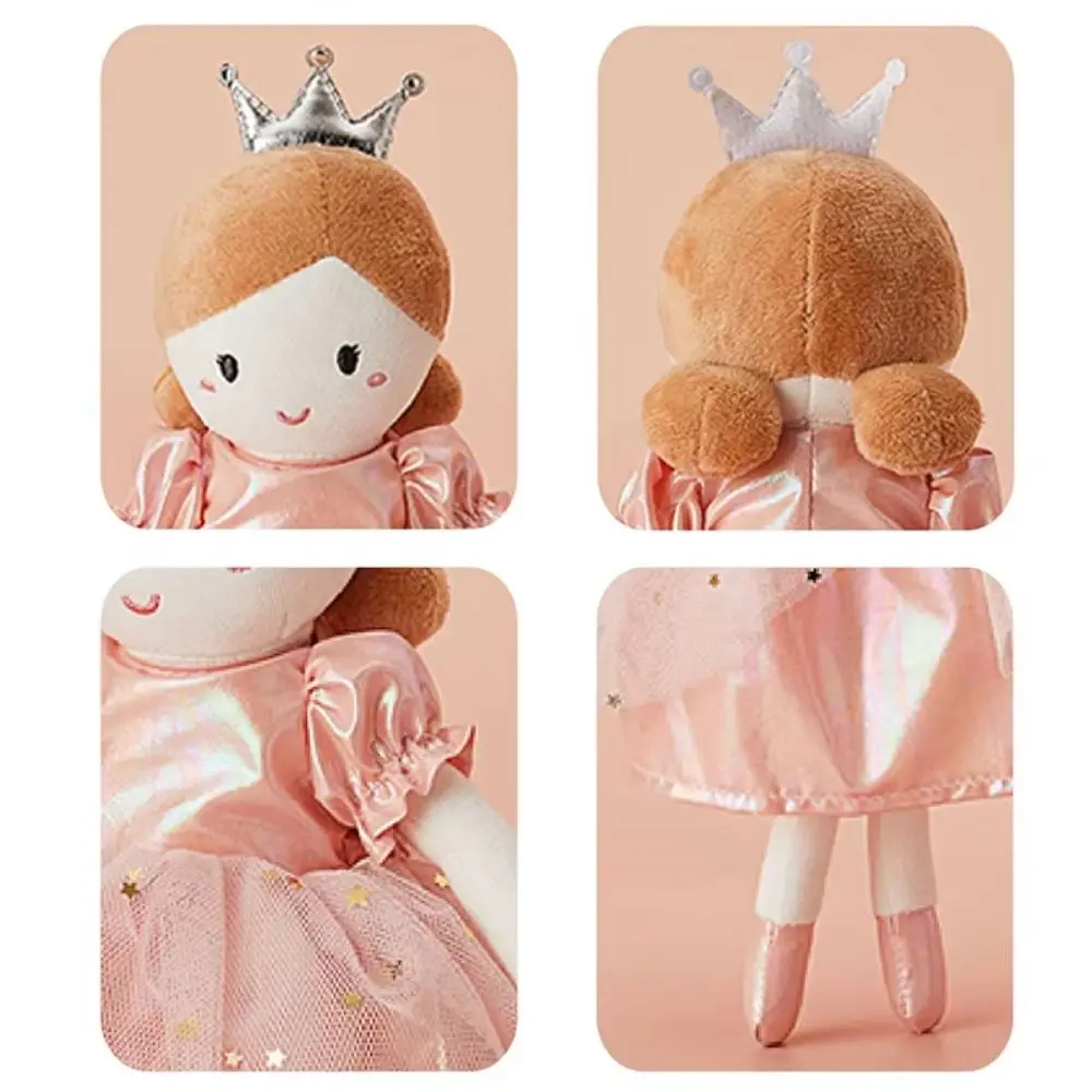 Lindo vestido estilo nórdico menina sapatos de balé macio decoração para casa princesa coroa de pelúcia 35/38cm vestido rosa presente de aniversário