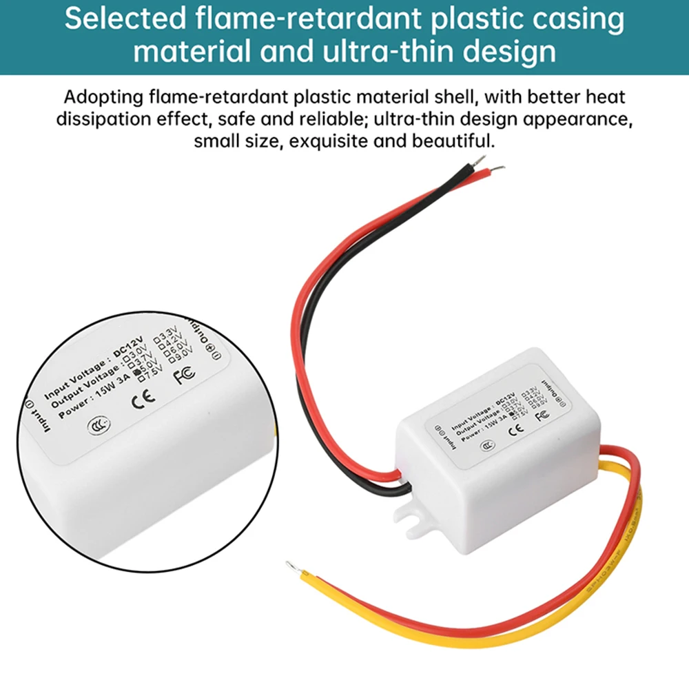 Convertitore impermeabile IP67 da 12 V a 5 V 3 A Convertitore buck step down DC-DC Alimentatore Modulo di alimentazione da 15 W Convertitore ad alta efficienza