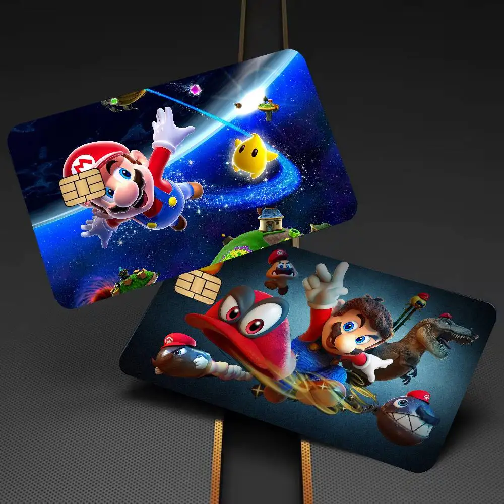 Cartoon Game M-Mario Credit Card Skin Stickers for VISA Bank Card Transportation Card Waterproof Sticker Anti-scratch Women Gift