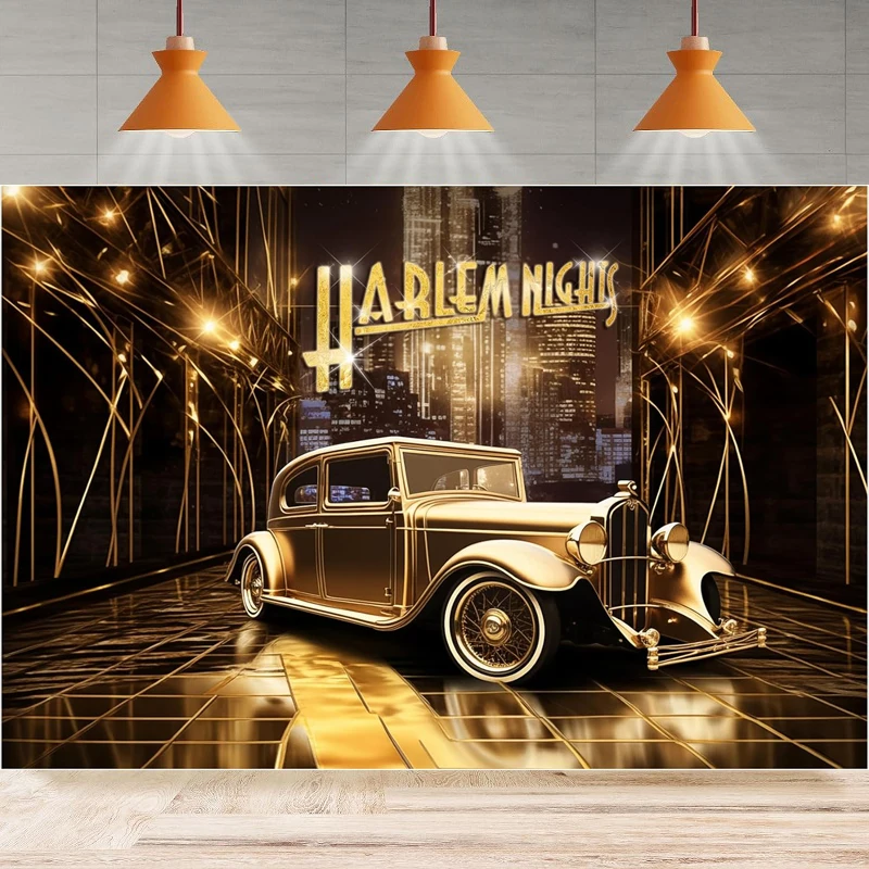 

Photography Backdrop Harlem Nights Studio Photo Booth Props Poster Background Home Party Backdrop Wall Banner Decor