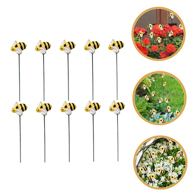

AC23-10Pcs Little Bee Plug-In Bees Garden Stakes Stake Decor Bee Yards Garden Stake Yard Bees Sign Garden Stakes Decorative