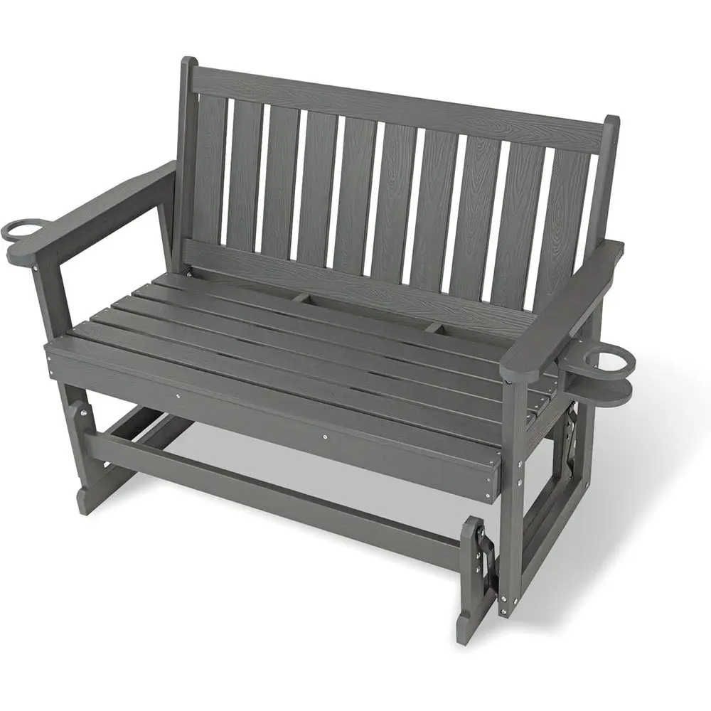 

Устойчивая к погодным условиям садовая качалка-скамья из HIPS, прочная уличная мебель, серая