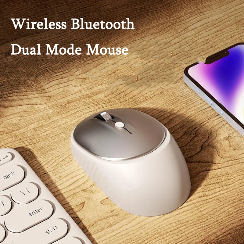 

Новая беспроводная Bluetooth-мышь 2,4G, Двухрежимная компьютерная игровая мышь, бесшумная оптическая USB-мышь для ПК, ноутбука, Windows, Apple