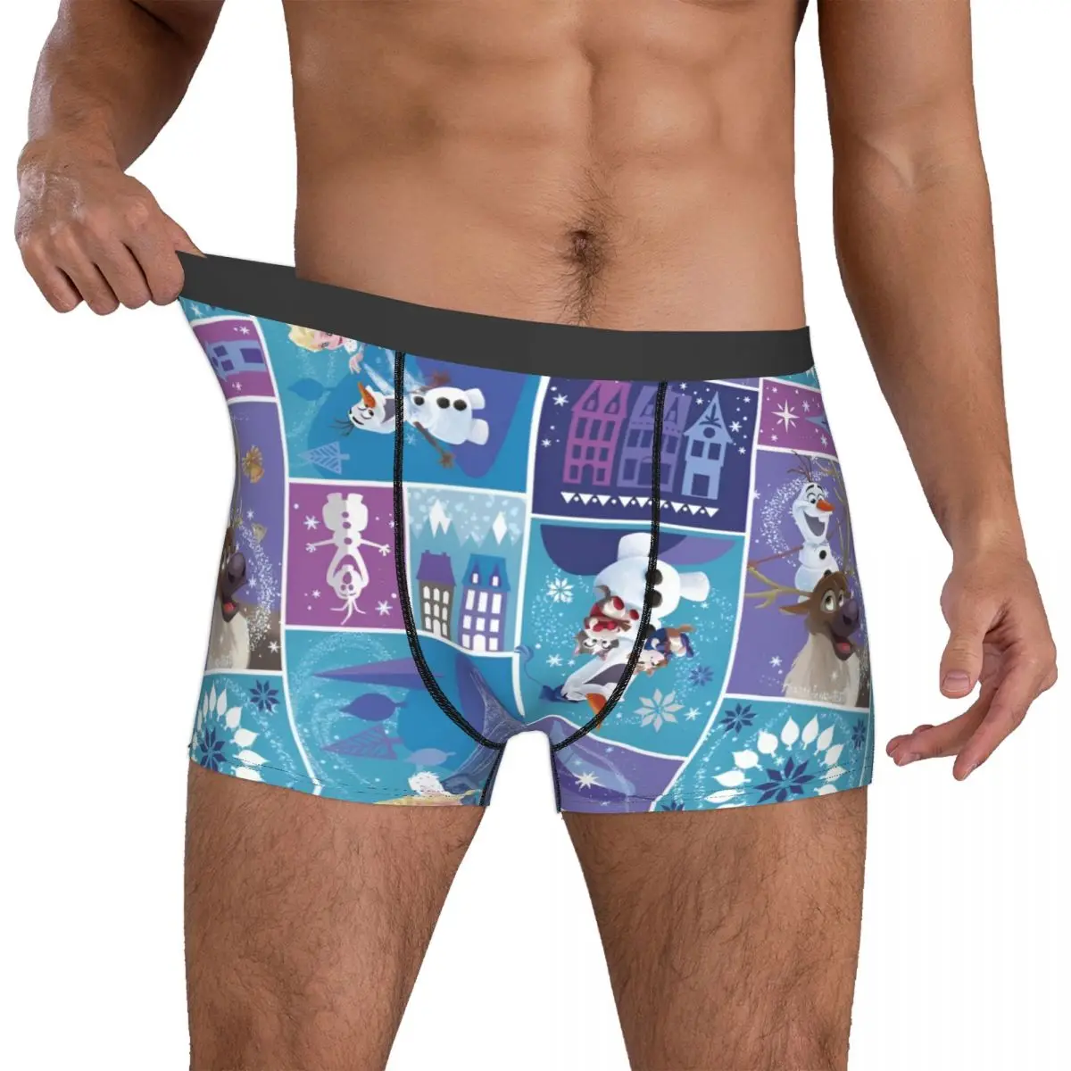 

Custom F-Frozenes Boxer Shorts For Men 3D Print Elsa Anna Olaf Collage Underwear Panties Briefs Breathable Underpants