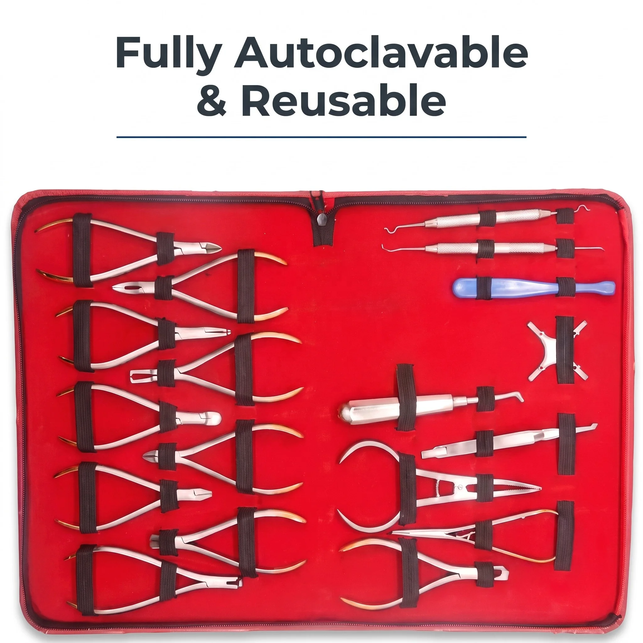 18PCS Pliers Kit Bracket Positioning Wire Bending TC Cutting Stainless Steel Leather Case
