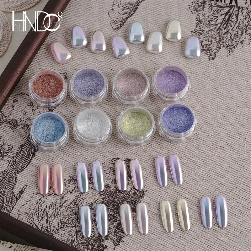 HNDO Summer Aurora Chrome Powder Solid Color Effect for Nail Art Manicure Design Electroplated Luster Pigment Dust