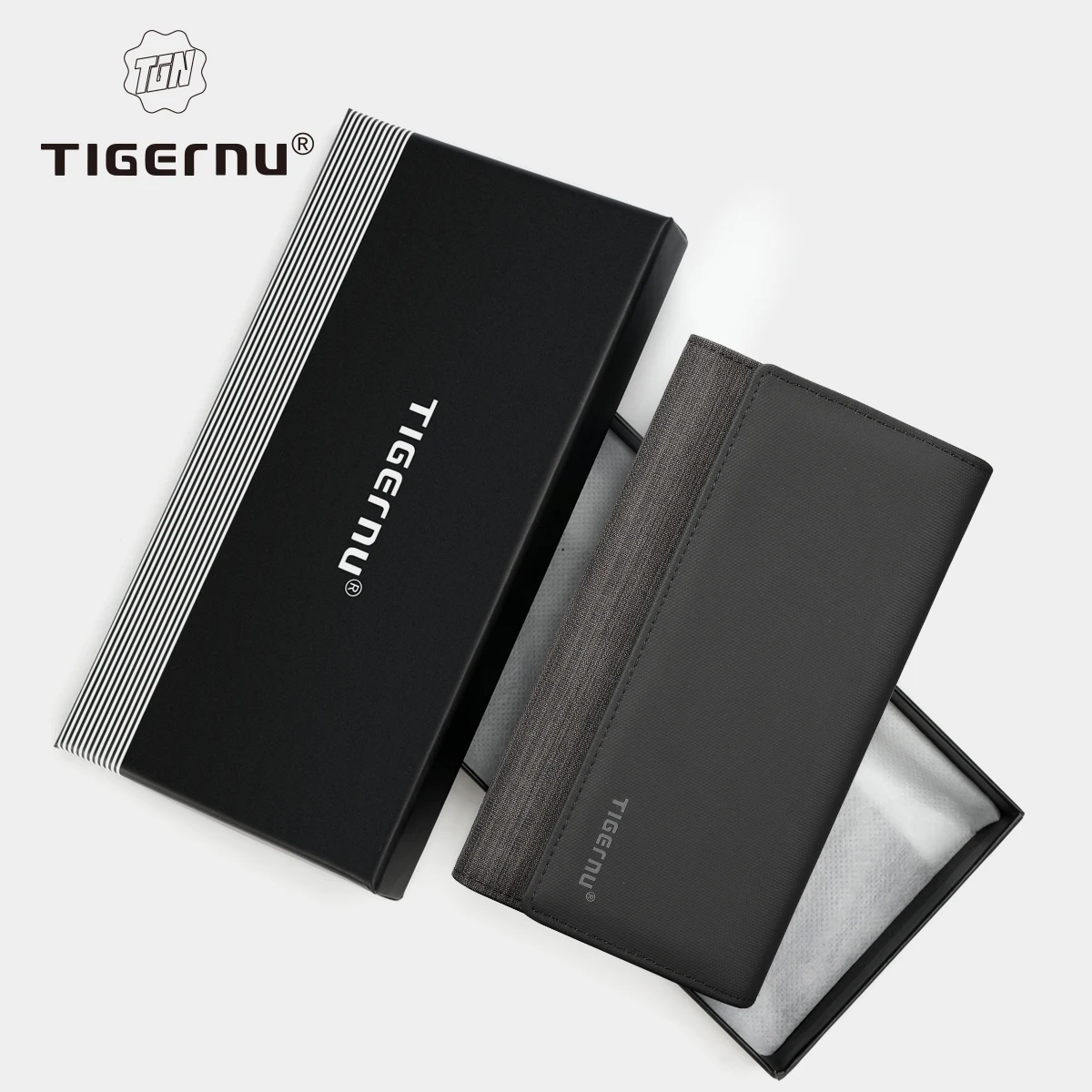 Tigernu Mens Wallet Long Clutch Bags Wallets For Men Wallet Male Slim Purse Fashion Male Coin Pocket Wallets for Credit Cards