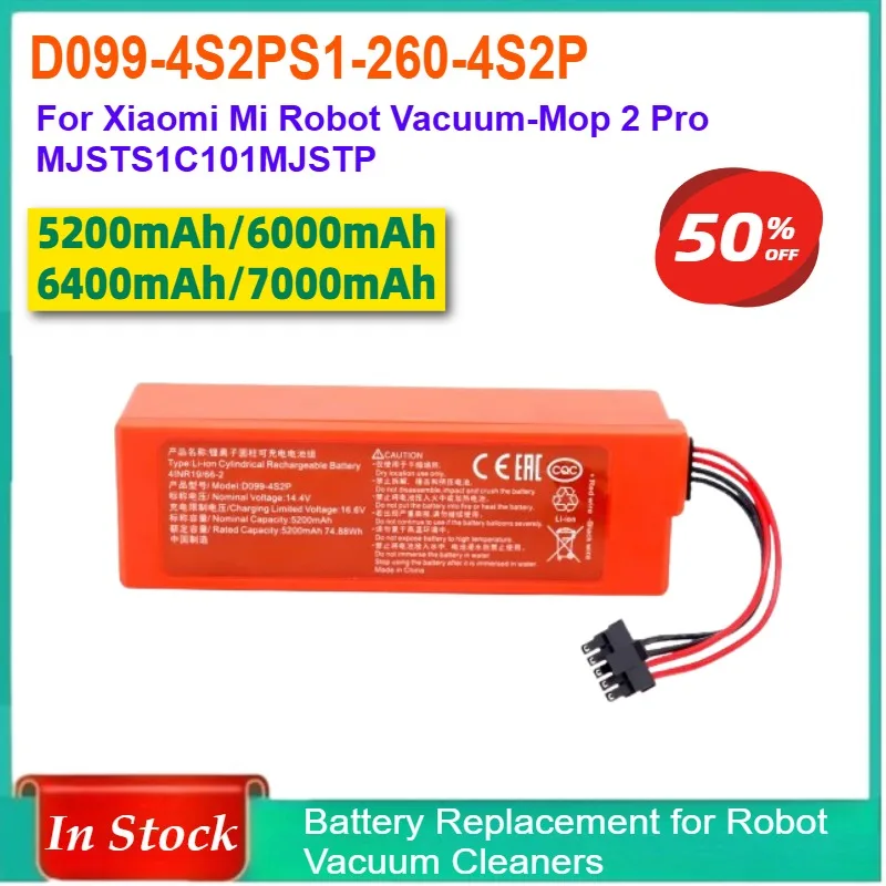 

D099-4S2P Replacement Battery for Xiaomi Mi Robot Vacuum-Mop 2 Pro Vacuum-Mop 2 MJSTS1 C101 MJSTP