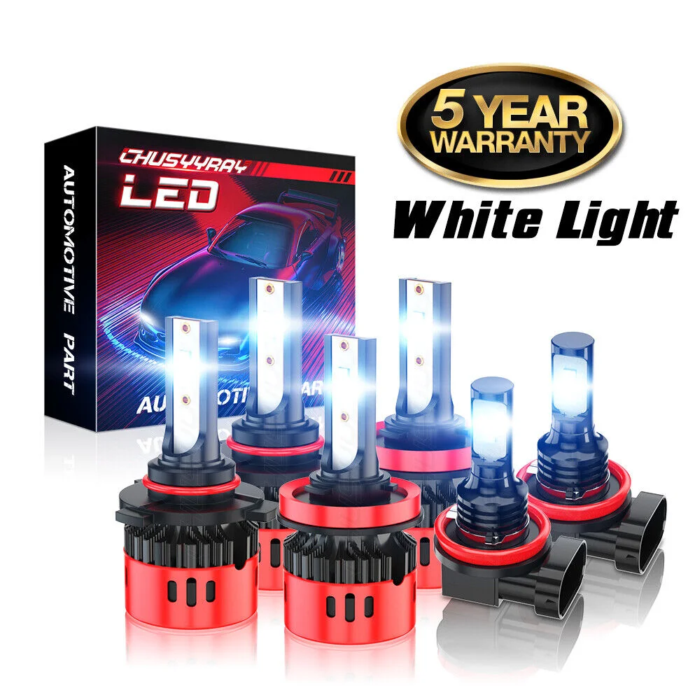 

XWQHJW Car lights For Honda Pilot 2006-2018 6000K 6pc LED Headlight Hi Lo Beam Fog Light Bulbs Car accsesories