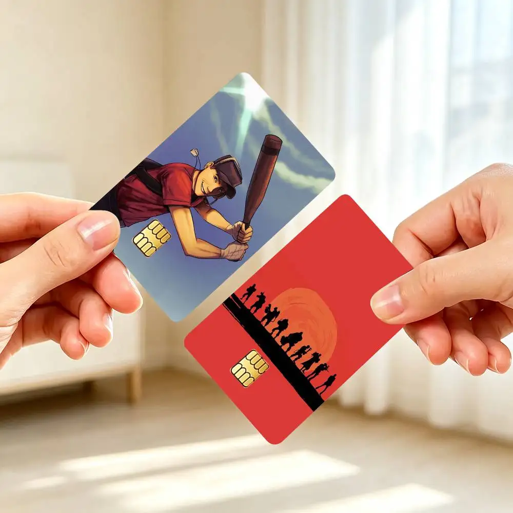 S-Scout Team Fortress TF2  Credit Card HD Stickers Game Card Decal Small Chip Waterproof Sticker Gift