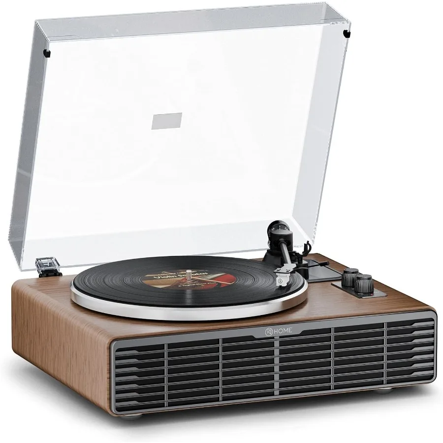 

Универсальный проигрыватель виниловых пластинок со встроенными динамиками, Bluetooth, функцией Aux-in, 2 скорости, для высококачественного звука