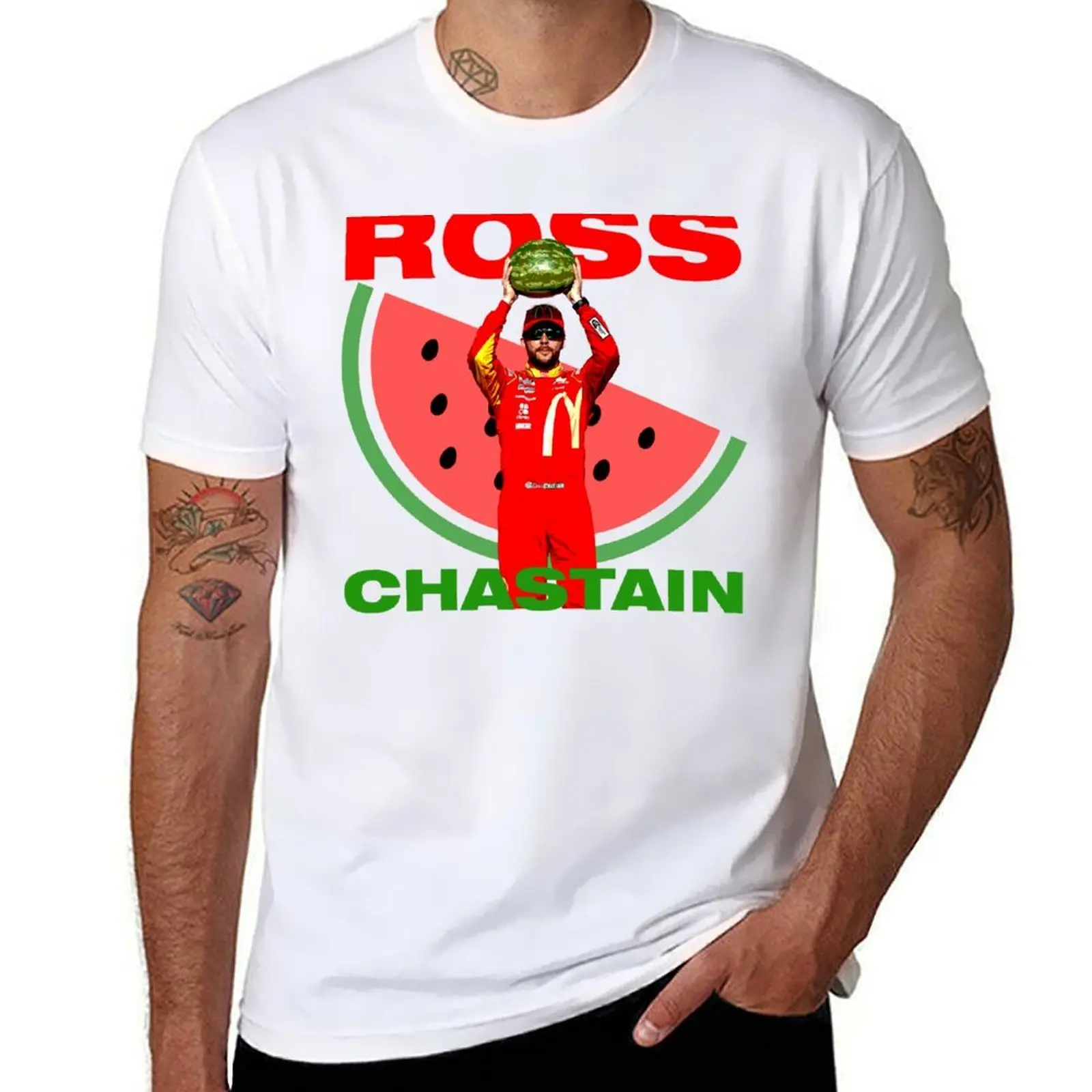 

Ross Chastain Watermelon T-Shirt cotton tshirt 100% man graphic t shirt T-Shirt
