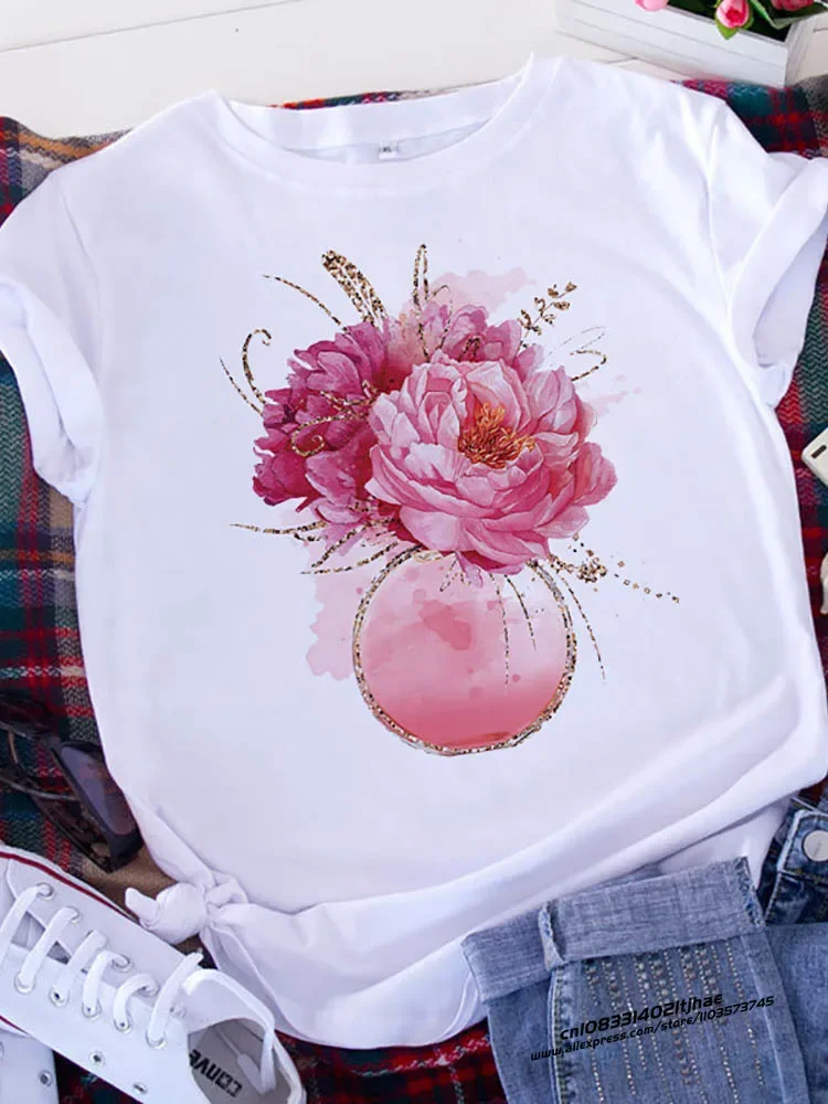 

Women's PLUS-size printed short-sleeved T-shirt, loose and casual, soft, comfortable and breathable, outdoor sports