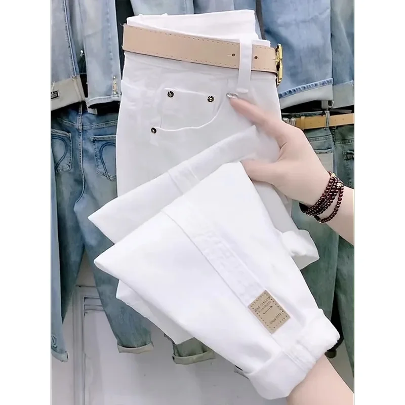 

2024 New Spring Summer White Jeans Women's Loose All-Match Casual High Waist Denim Harun pants Female Cowboy Trousers