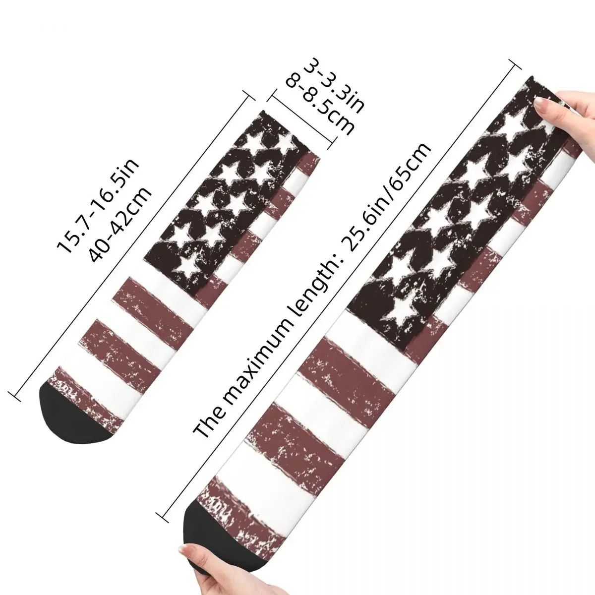 Funny Happy Men Women Socks American Flag Faded USA Retro Harajuku Hip Hop Novelty Crew Crazy Sock Breathable Basketball Socks