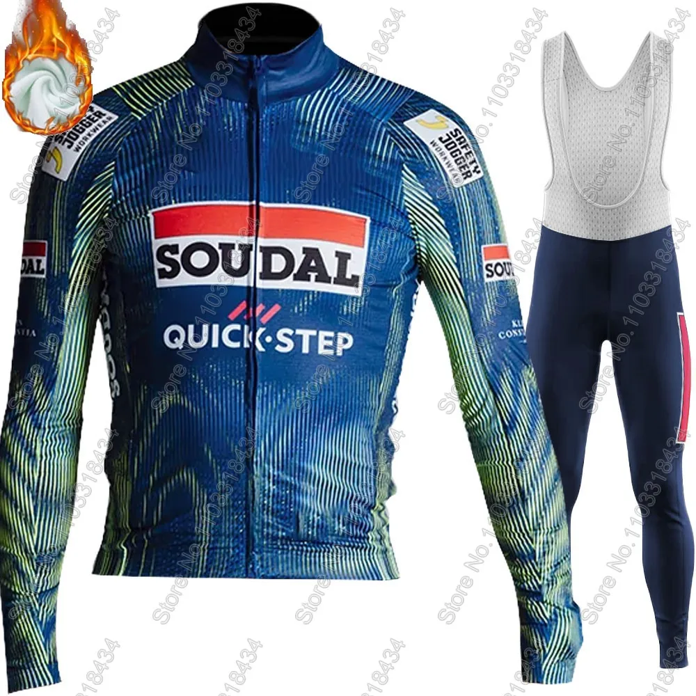 Soudal خطوة سريعة 2026 فريق الدراجات جيرسي مجموعة ملابس رسمية رجالي الصيف الشتاء بلجيكا طويلة الأكمام الدراجة الجبلية الطريق السراويل مريلة Ropa