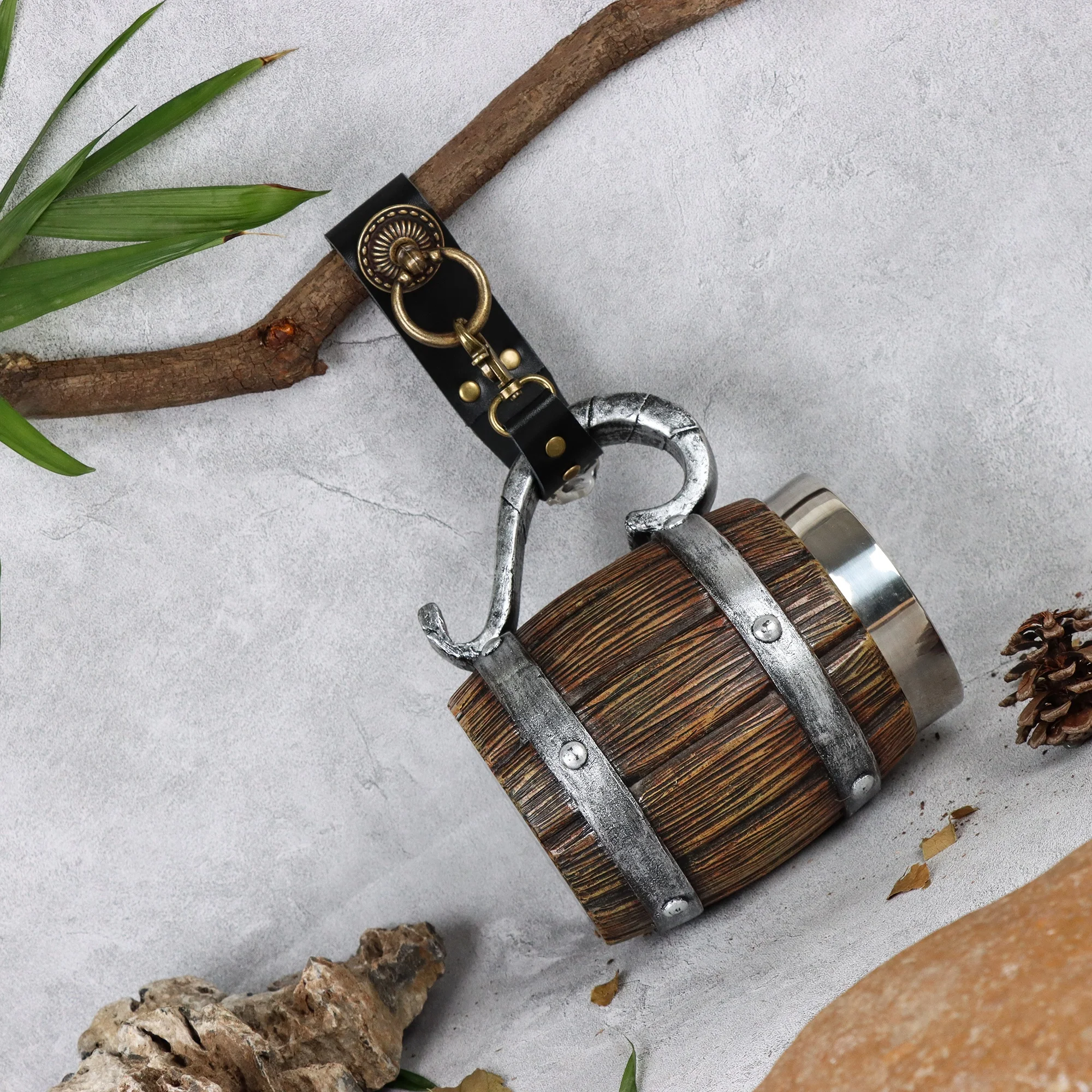 UYEE Renaissance Wandelen Rok Clip Riem Accessoires Halloween Coplay Riem Metalen Bronzen Ring Riem Accessoires