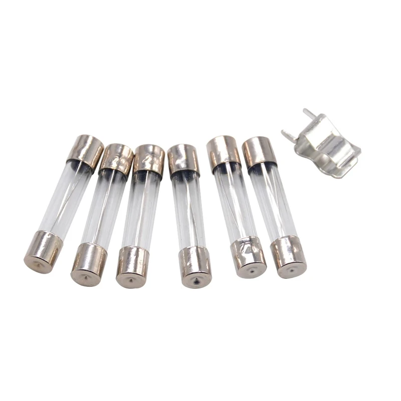 

6X30 мм стеклянный предохранитель 0,5A-30A 6*30 мм образец предохранителя с кронштейном 72 шт.