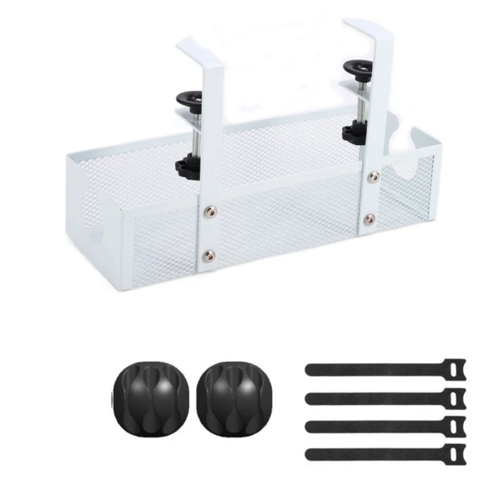 

Heavy Duty Desk Cable Organizer Metal Cable Tray Strong Load-bearing Under Desk Cord Organizer Adjustable Thickness Clamp Mount