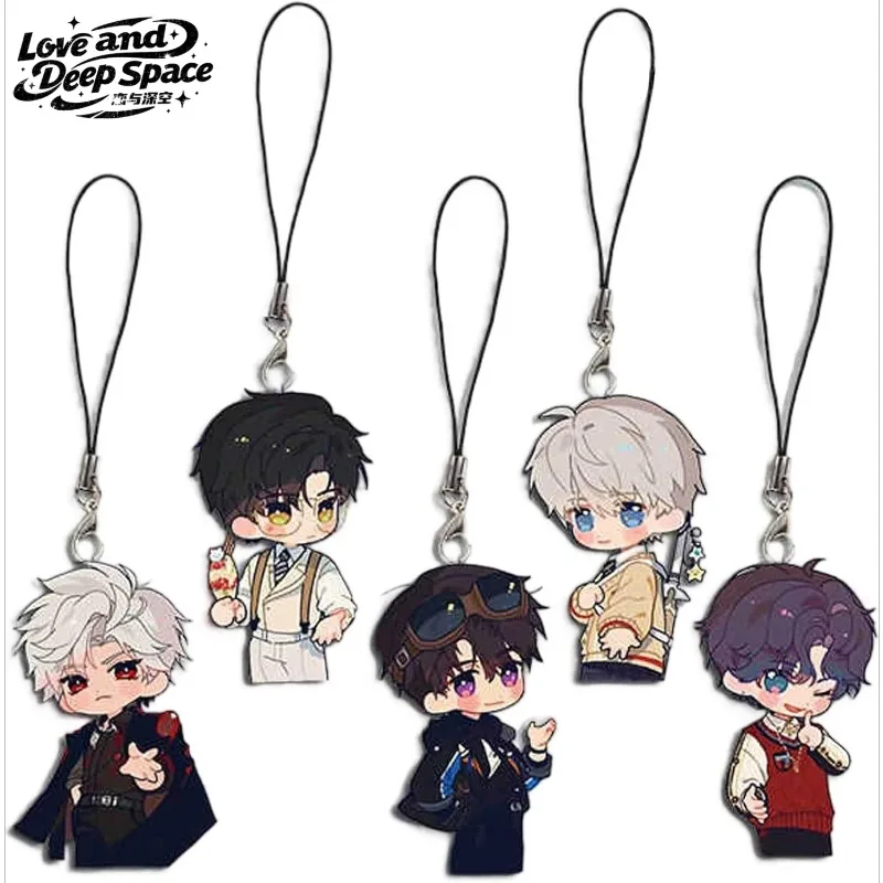 

5Pcs Love and Deepspace Cute Humanoid Acrylic Phone Charm Cosplay Xavier Zayne Rafayel Sylus Caleb Keychain Bag Pendant Gift