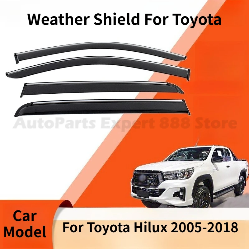 

Modification Parts Weather Shield For Toyota Hilux 2005-2018 Window Visor Rain Guard Deflector Windshield Awning Trim