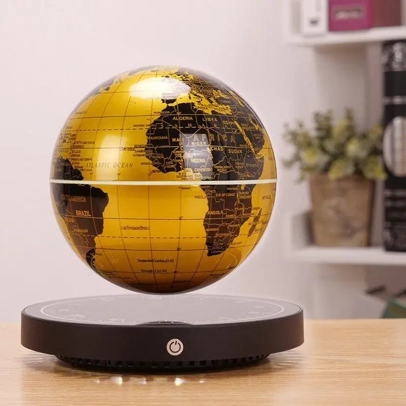Maglev globe ornament 3D three-dimensional suspension luminescence rotation household collection
