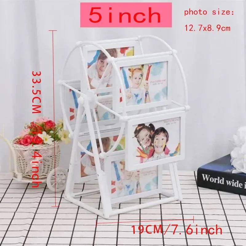 4/5 Inch Plastic Ferris Wheel Style Windmill Wedding Children's Photo Frame Creative Home Decor Combination Photo Frame ZI386