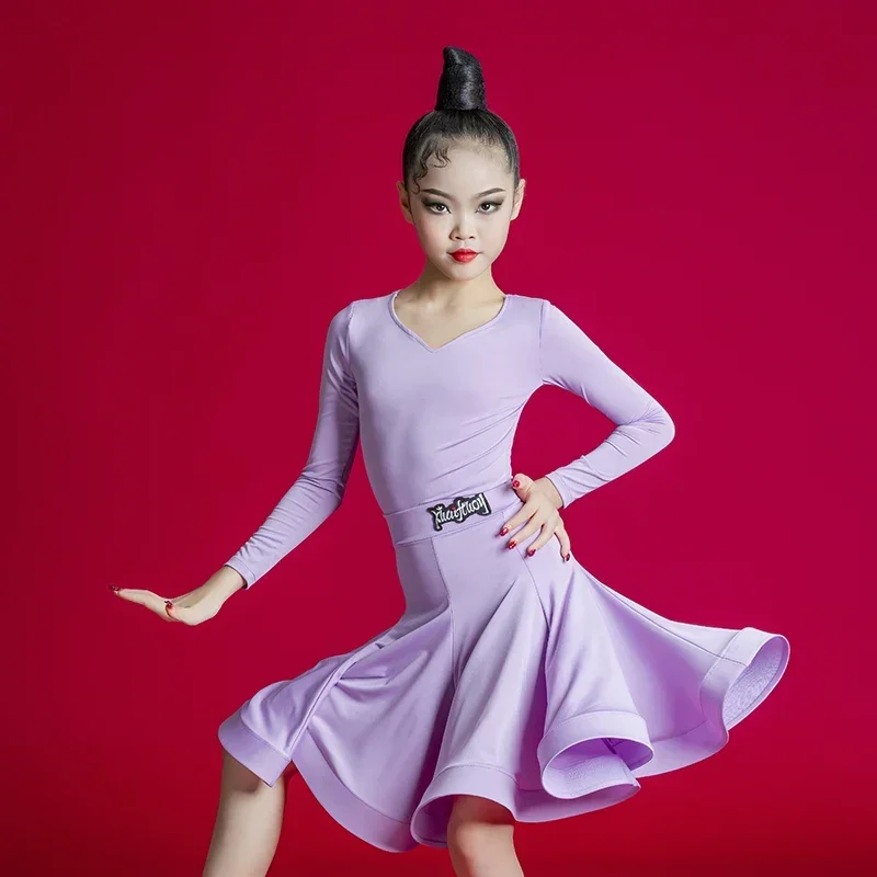 ชุดเต้นลาตินสำหรับเด็กสำหรับการแข่งขันระดับมืออาชีพ ชุดเดรสสวิงขนาดใหญ่สำหรับเด็กผู้หญิง ชุดฝึกซ้อมและการแสดงเต้นลาตินสำหรับเด็กแบบใหม่