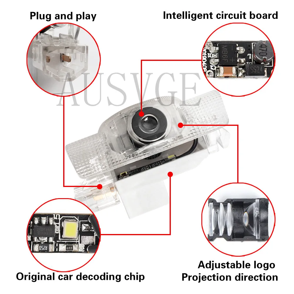 LED Car Door Welcome Ghost Shadow Warning Lights For LEXUS RX GS RC UX GX LS LX IS ES Series 300 F IS250 IS300 ES200 ES250 ES260 view 5