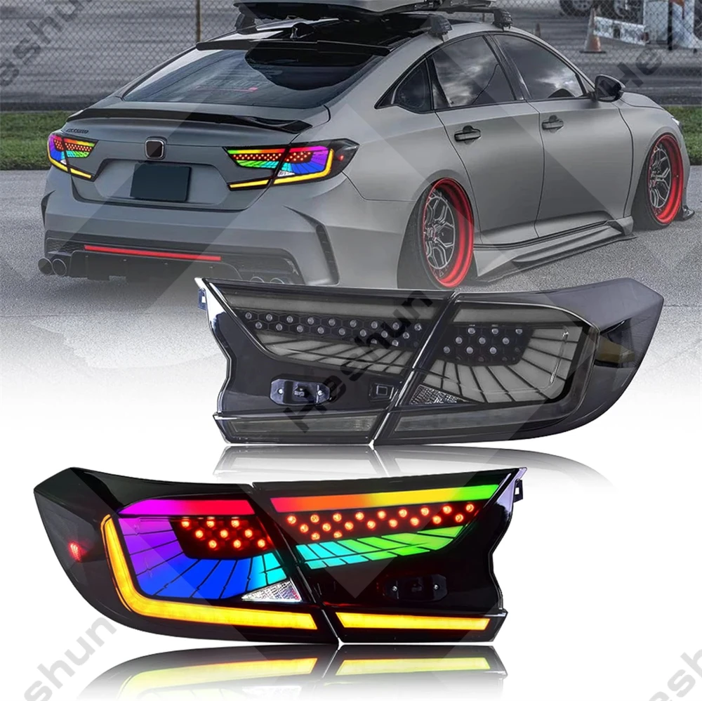 Taillights for Honda Accord Tail Lights 2018-2022 LX Sport EX EX-L Touring 10th Gen Accessories Hybrid Rear Light Smoked Lambo