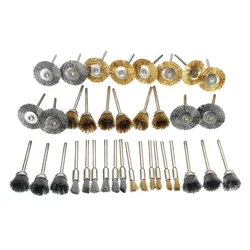 36pcs Steel Wire Wheel Brushes Buffing Drill Rotary Tools Grinder Welding Polishing Cups Drill Bit for Metal Rust Removal Brush