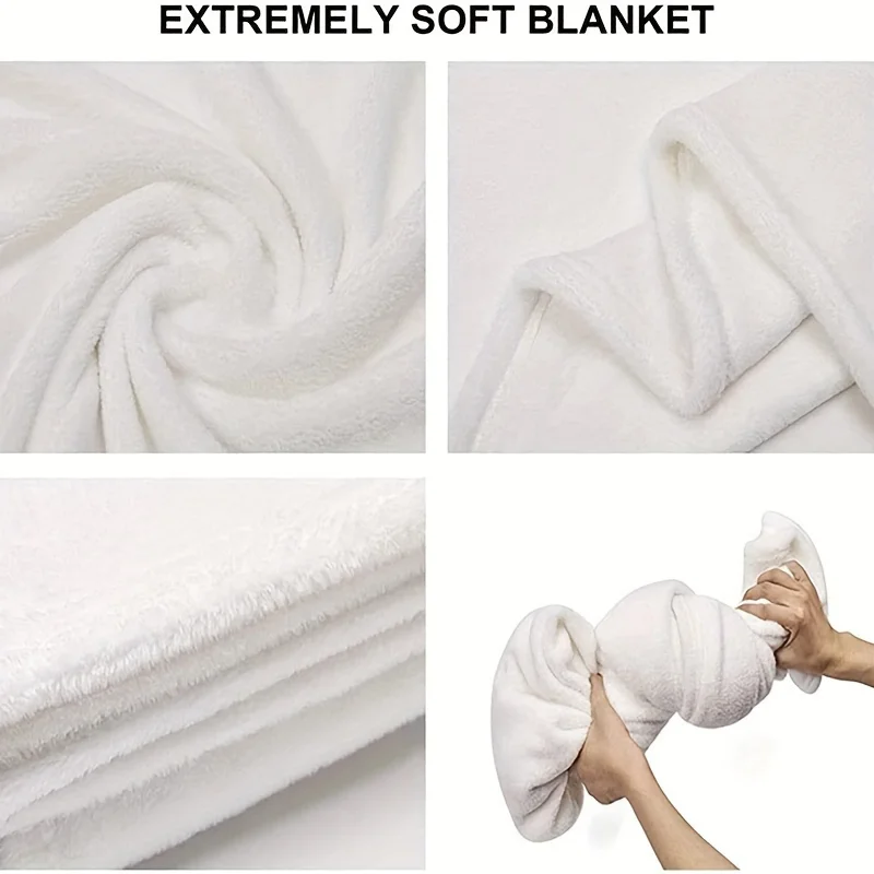 Design pattern of a husky puppy Flannel printed blanket suitable for all seasons suitable for living room office sofa and travel
