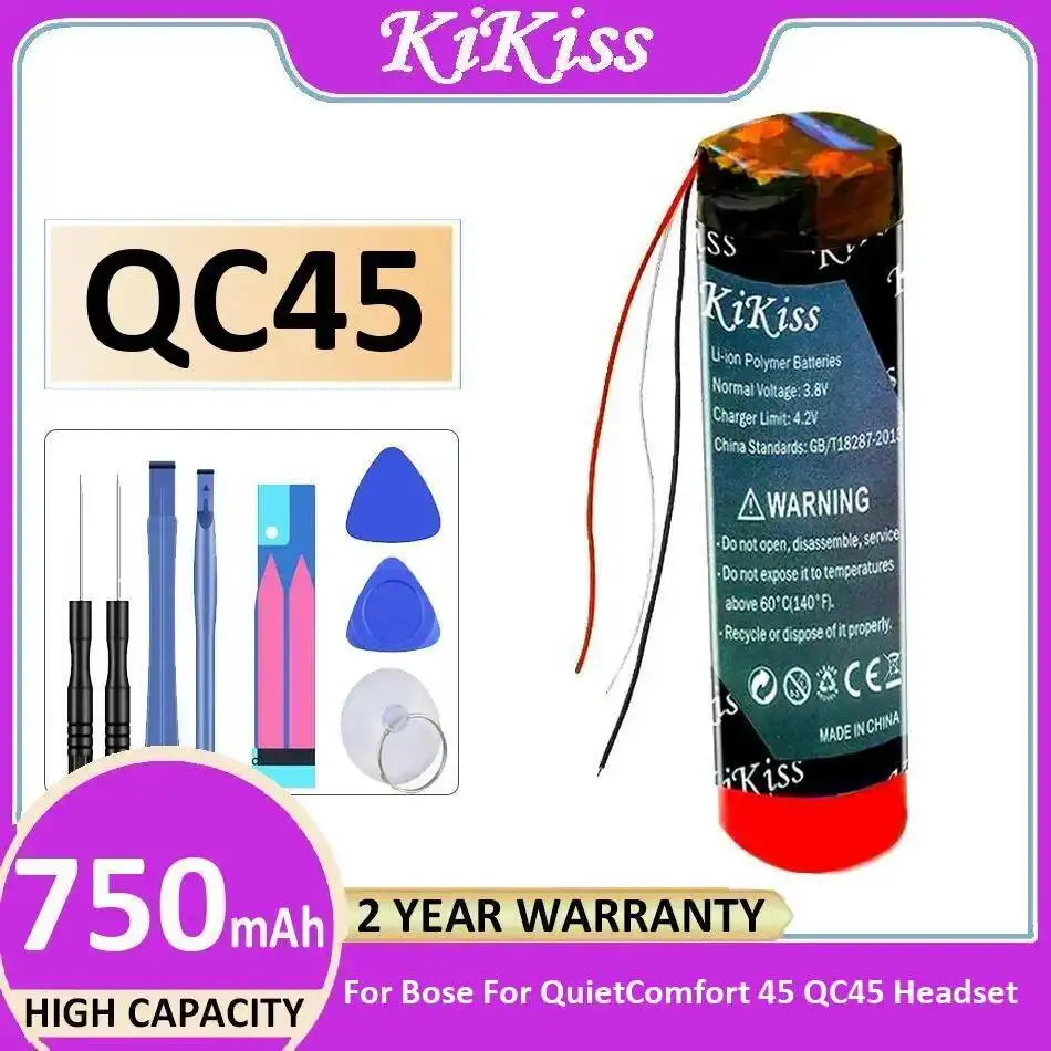 

Аккумулятор 750 мАч для наушников Bose QuietComfort 45 QC45 с высокоэффективным шумоподавлением