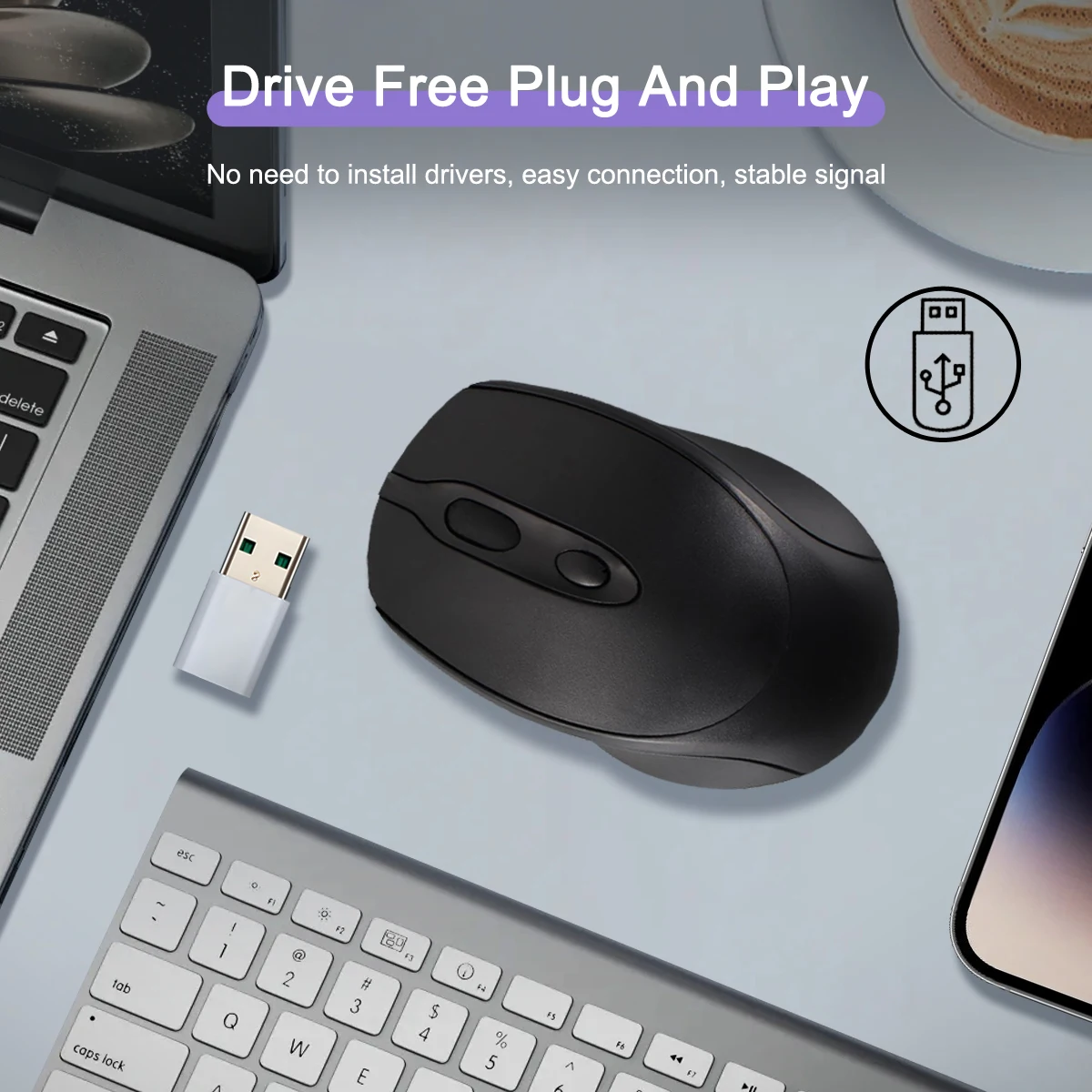 ماوس لاسلكي متوافق مع البلوتوث 2.4G ماوس كمبيوتر لاسلكي قابل لإعادة الشحن USB ماوس ألعاب صامت لأجهزة الكمبيوتر المحمول ماك بوك اللوحي