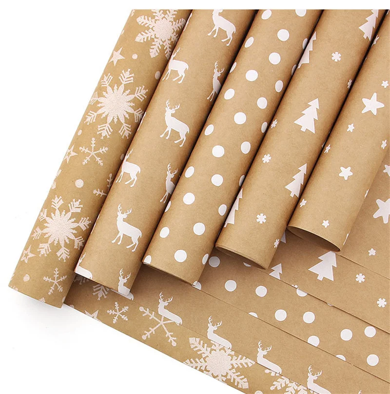 Retro Christmas Wrapping Paper  Fine Material  Suitable For Holidays