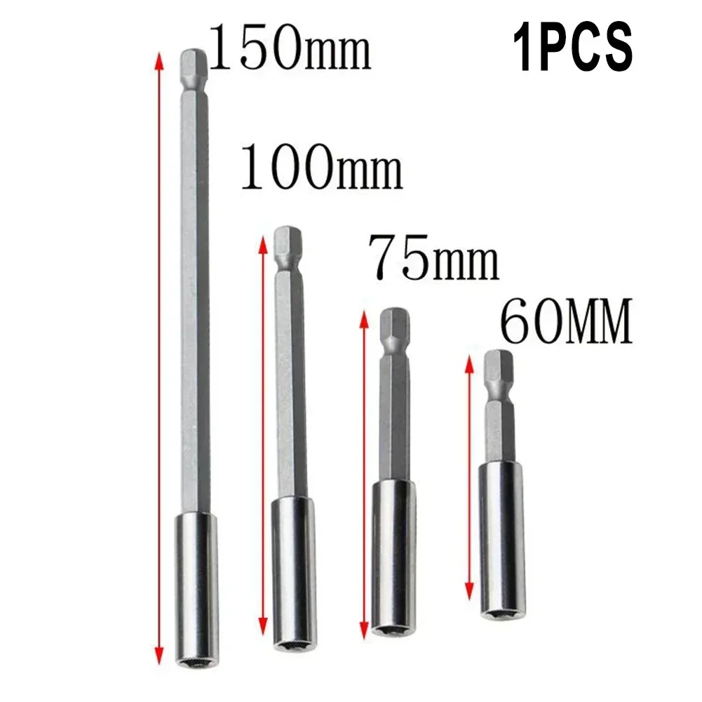1 PC Magnetic Bit Holder 60/75/100/150 มม.เหล็กคาร์บอนหกเหลี่ยมจับบาร์ขยาย 1 /4 "Hex Shank Magnetic Bit Holder