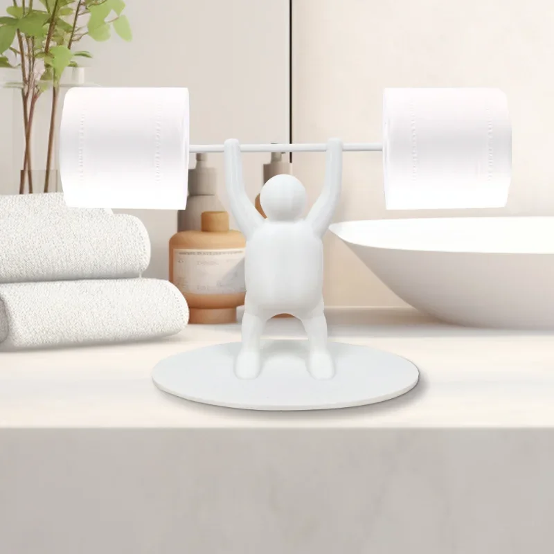 

Lovely Weightlifter Toilet Roll Paper Shelf Holder 3D Printing Of Roll Paper Bracket For Home Decoration Bathroom Accessories