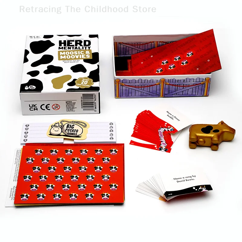 

Настольная игра Herd Mentality And Moovies Edition: Веселая семейная игра Loved By Millions Best Board Cow Leisure Party Игровые карты