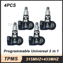 1/4PCS TPMS Sensor 315MHz 433MHZ Universal 2 in 1 Programmable ex-Sensor For Autei Tire pressure monitoring System