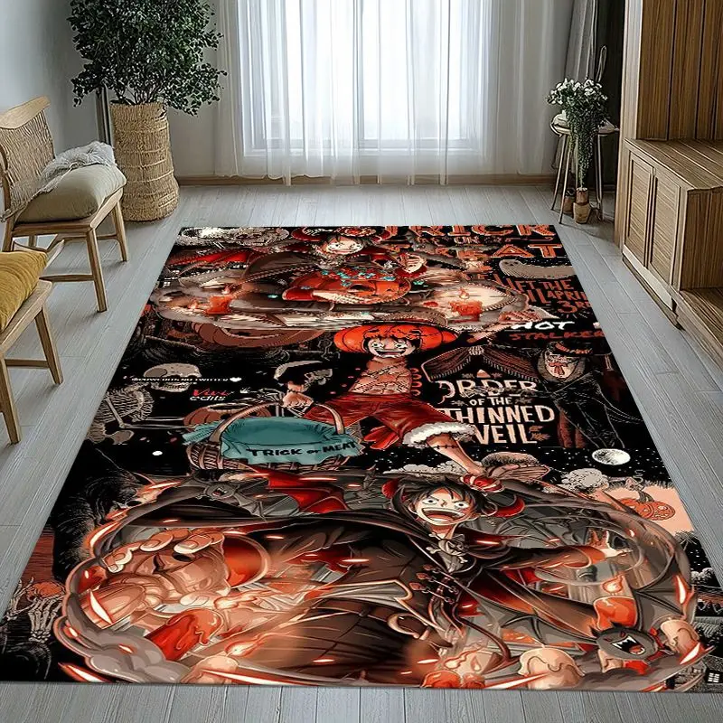 Alfombra de área antideslizante suave con diseño de Zoro, personaje de anime, de los Piratas del Sombrero de Paja, ideal para la sala de estar, el dormitorio o la sala de juegos, y como tapete para el sofá, para decorar el hogar.