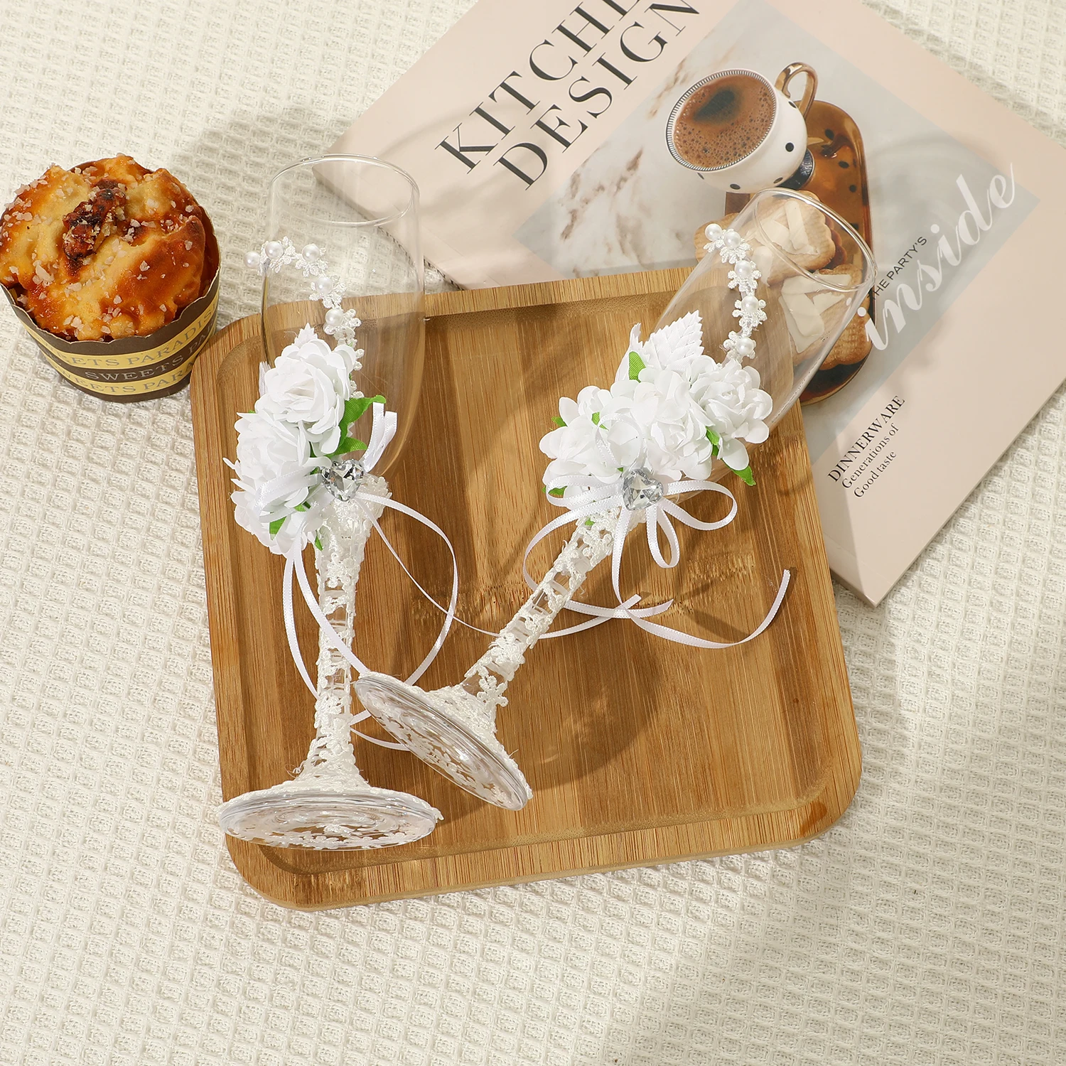 نظارات شمبانيا الزفاف للعروس والعريس مزامير تحميص الزفاف